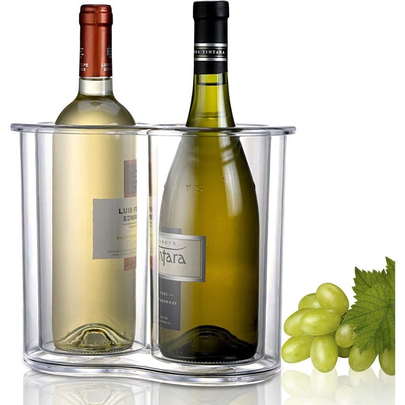 Prodyne Twin-Chill 2 Bottle Iceless Wine Cooler, Clear - Image 2